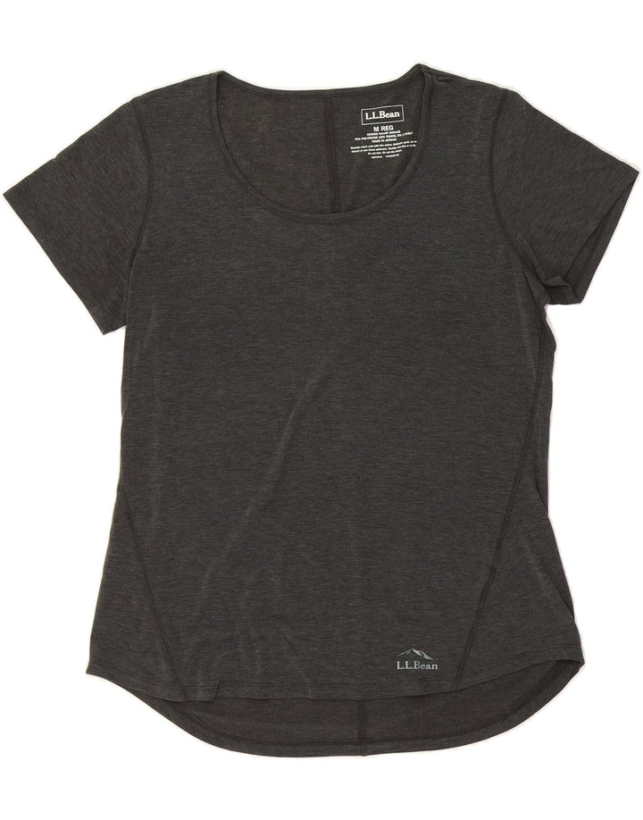 L.L.BEAN Womens T-Shirt Top UK 14 Medium Grey Polyester Vintage L.L.Bean and Second-Hand L.L.Bean from Messina Hembry 