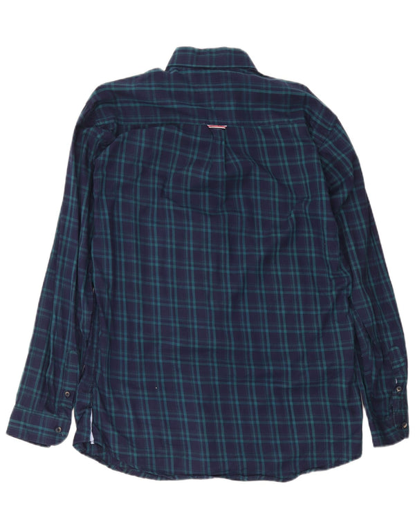 Tommy Hilfiger Mens Custom Fit Shirt XL Navy Blue Check
