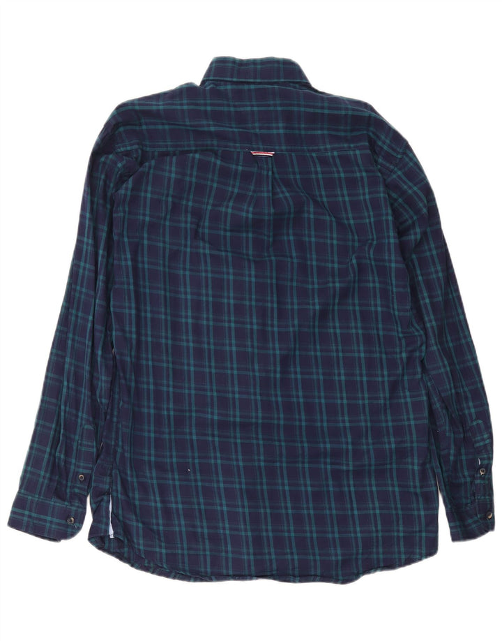 Tommy Hilfiger Mens Custom Fit Shirt XL Navy Blue Check