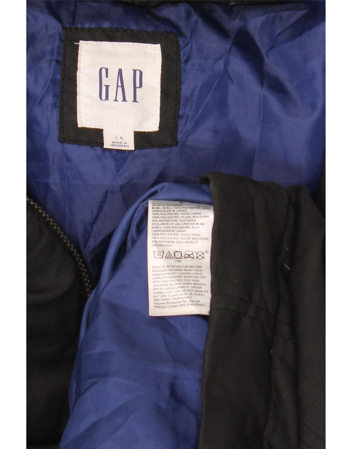 Gap Mens Hooded Padded Jacket UK 40 Large Black Polyester