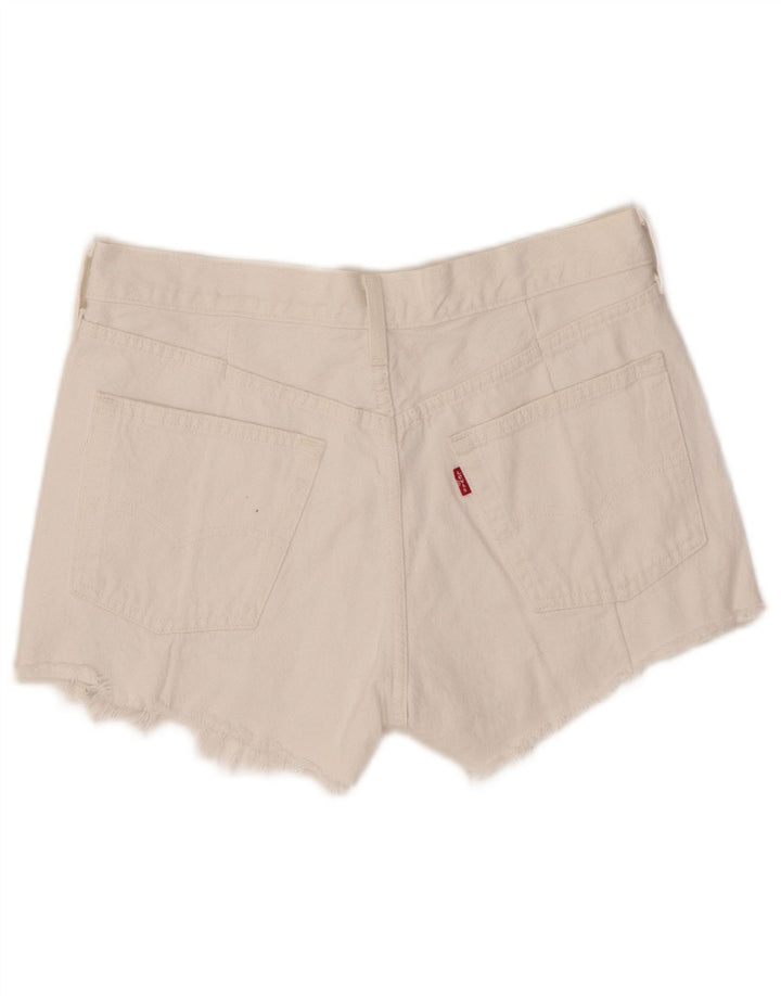 LEVI'S Womens 501 Denim Shorts W27 Medium White Cotton