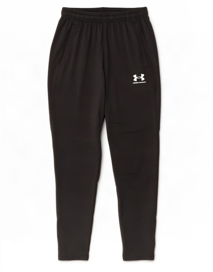 Under Armour Mens Fitted Tracksuit Trousers Medium Black Polyester
