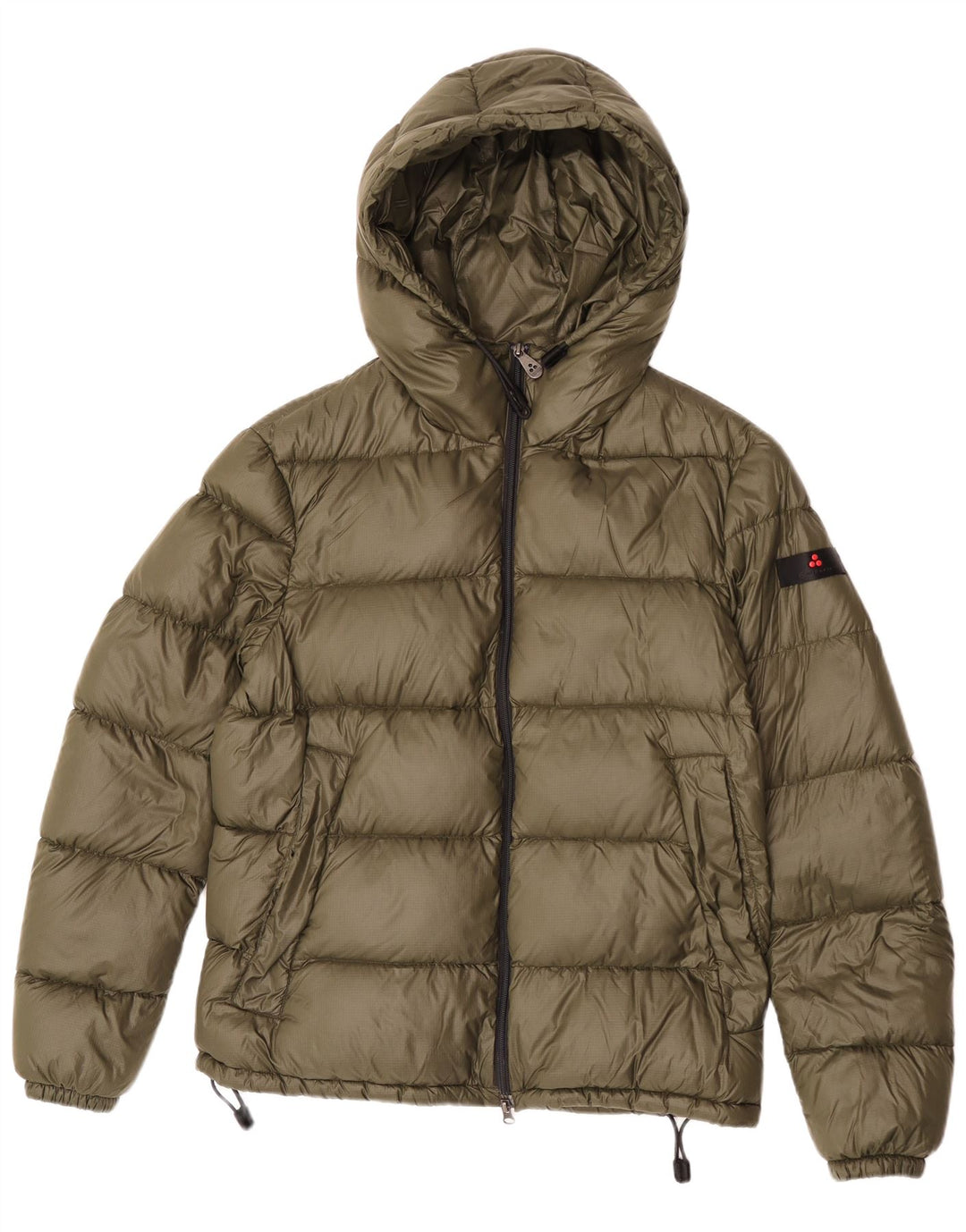 PEUTEREY Womens Hooded Padded Jacket UK 16 Large Khaki Polyamide
