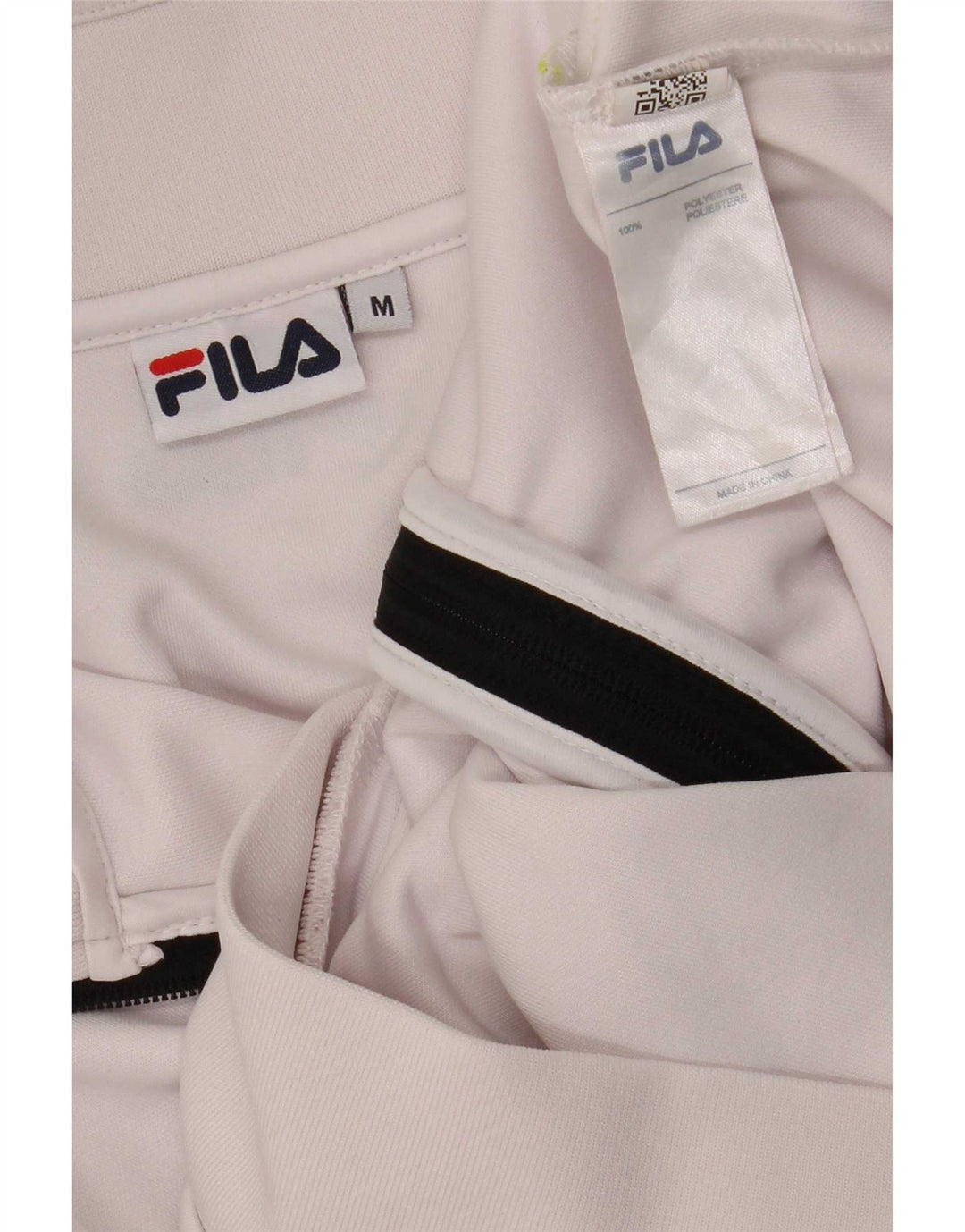 Fila Mens Graphic Tracksuit Top Jacket Medium White Colourblock Polyester