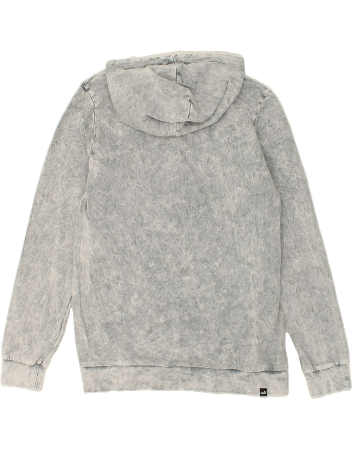 PUMA Mens Graphic Hoodie Jumper Medium Grey Cotton Vintage Puma and Second-Hand Puma from Messina Hembry 