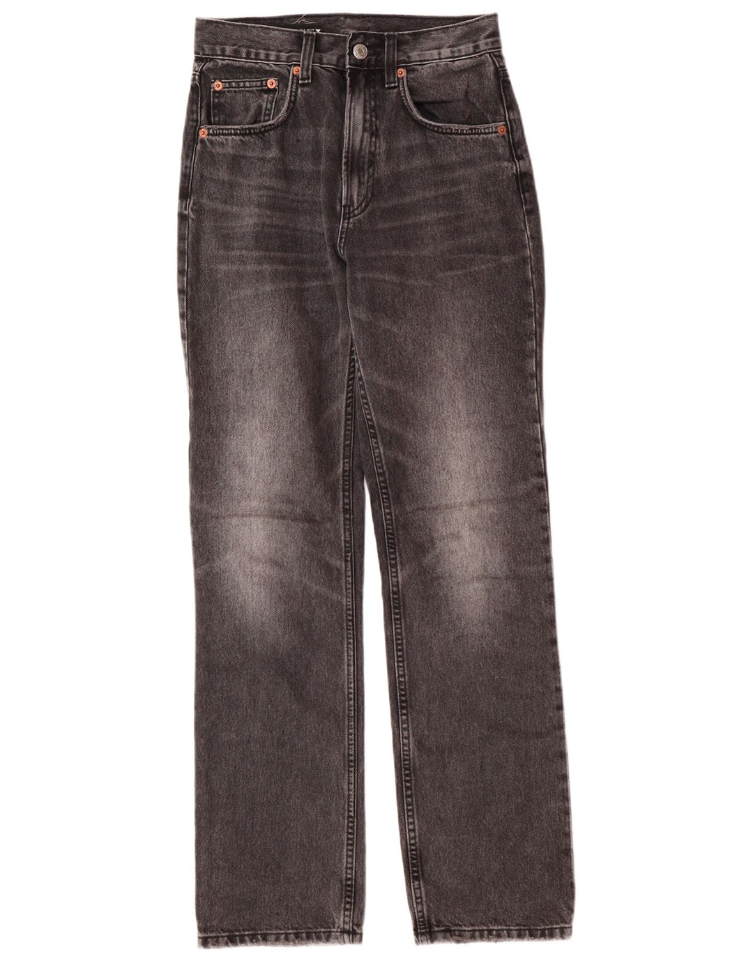 Zara Womens Regular Fit Straight Jeans EU 34 2XS W24 L30 Grey Classic