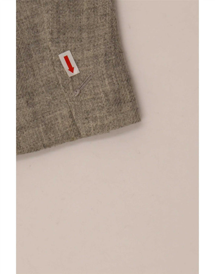 Massimo Dutti Womens 1 Button Blazer Jacket EU 38 Small Grey Wool