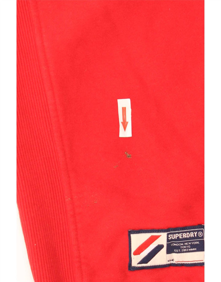 Superdry Mens Zip Neck Sweatshirt Jumper Large Red Cotton