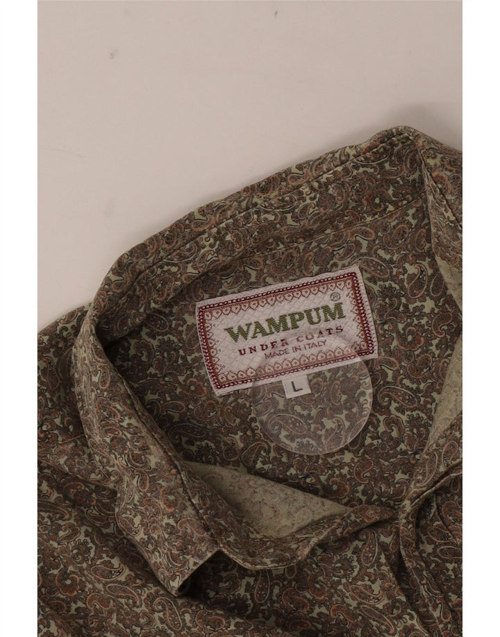 Wampum Mens Shirt Large Khaki Paisley