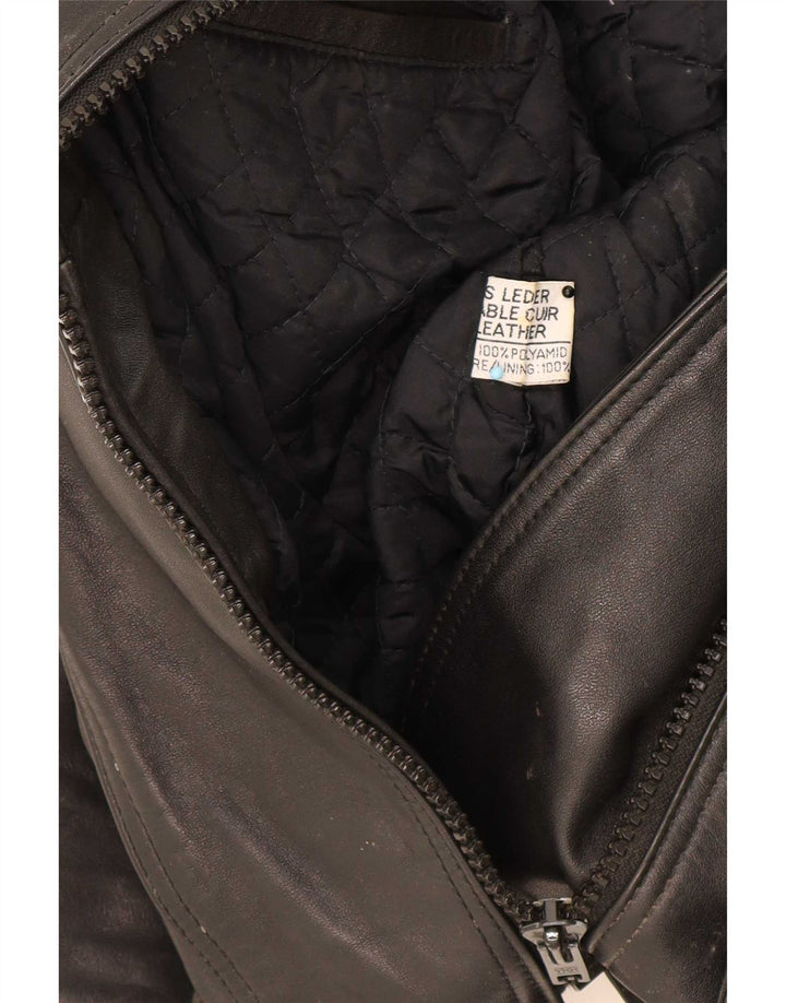 Krawehl Womens Leather Biker Jacket IT 44 Medium Black