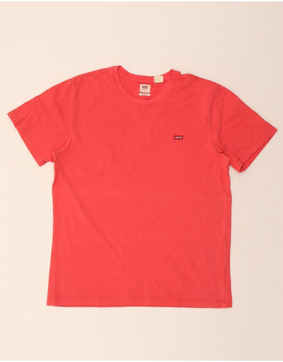 LEVI'S Mens Standard Fit T-Shirt Top Medium Red Vintage Levi's and Second-Hand Levi's from Messina Hembry 