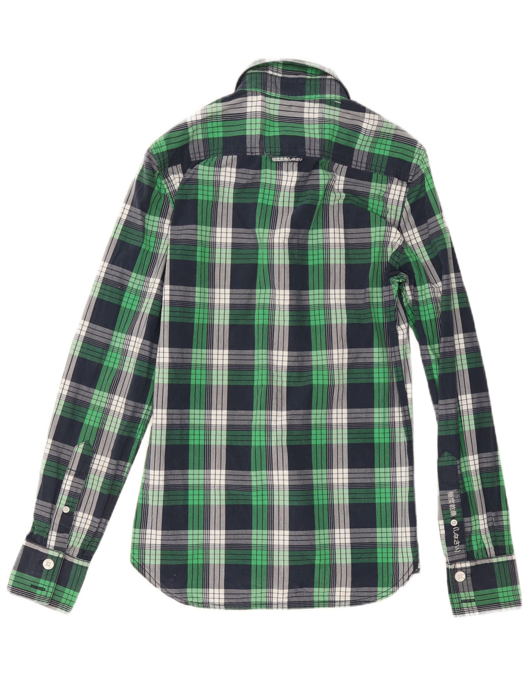 SUPERDRY Mens Shirt XS Navy Blue Check Cotton