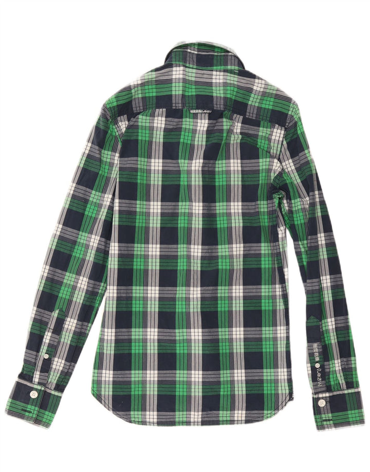 SUPERDRY Mens Shirt XS Navy Blue Check Cotton