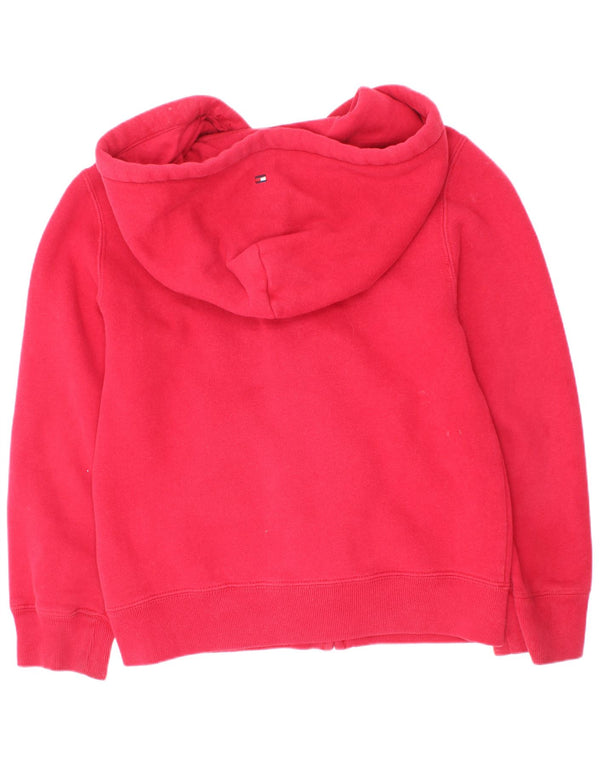 Tommy Hilfiger Boys Graphic Zip Hoodie Sweater 4-5 Years XS Red Cotton