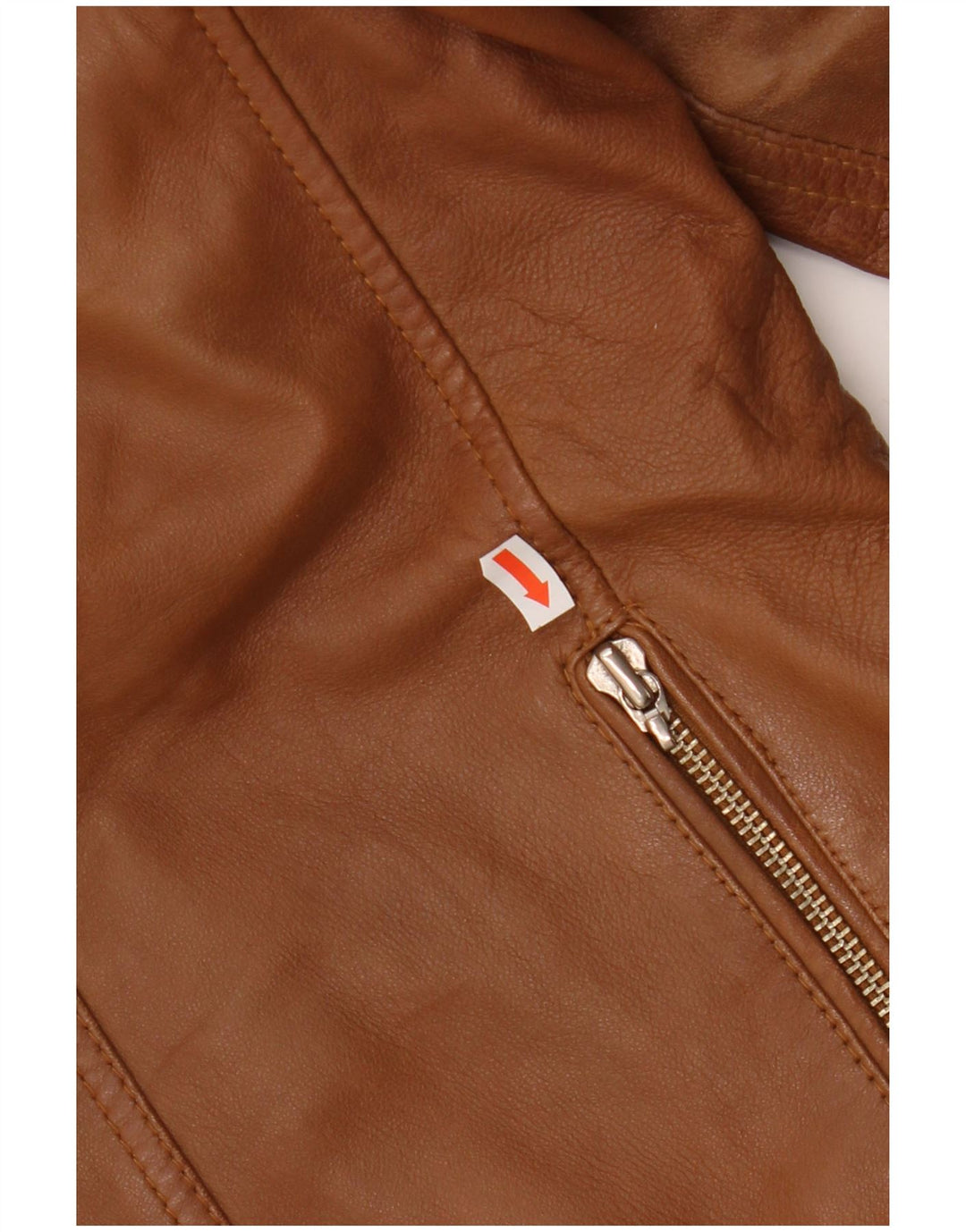 Vintage Mens Leather Biker Jacket UK 40 Large Brown Leather