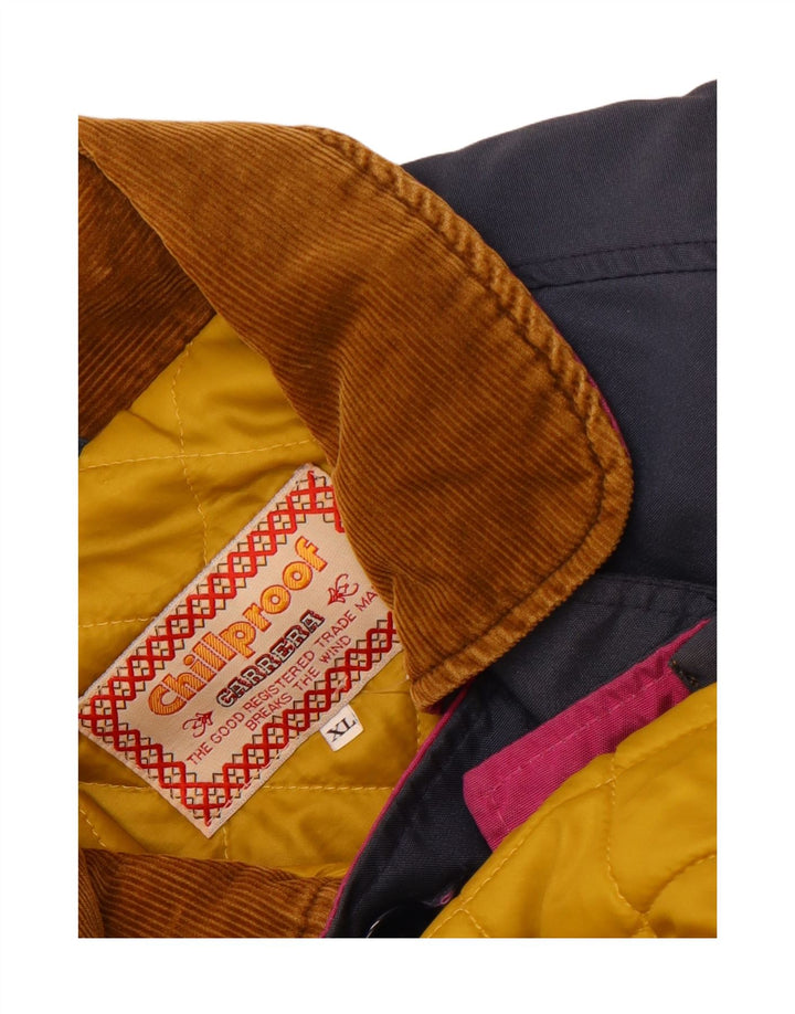 Carrera Mens Windbreaker Jacket UK 42 XL Navy Blue Colourblock Polyamide