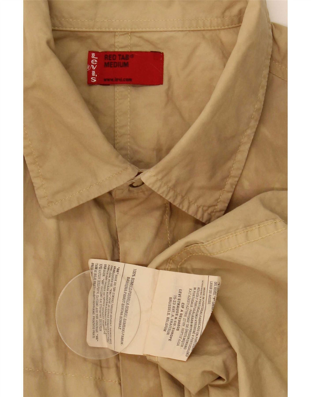 Levi's Mens Shirt Medium Beige Tie Dye Cotton