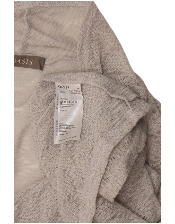 Oasis Womens Oversized Cardigan Top UK 10 Small Grey Geometric Polyester