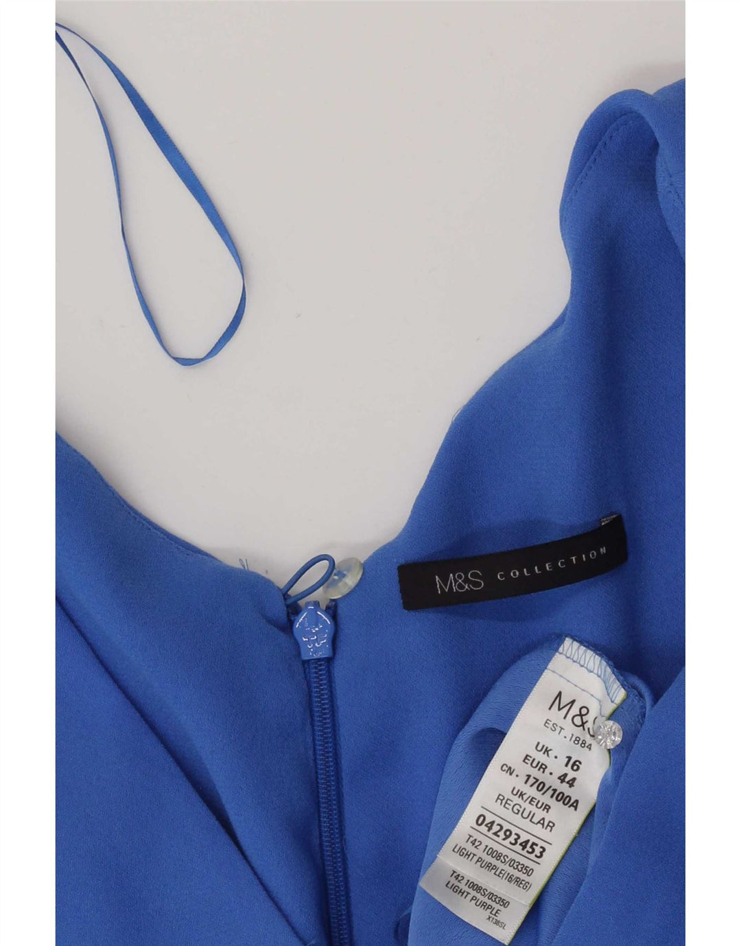 Marks & Spencer Womens Shift Dress UK 16 Large Blue Polyester