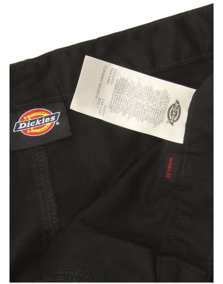 Dickies Mens Straight Cargo Trousers W46 L30 Black Polyester