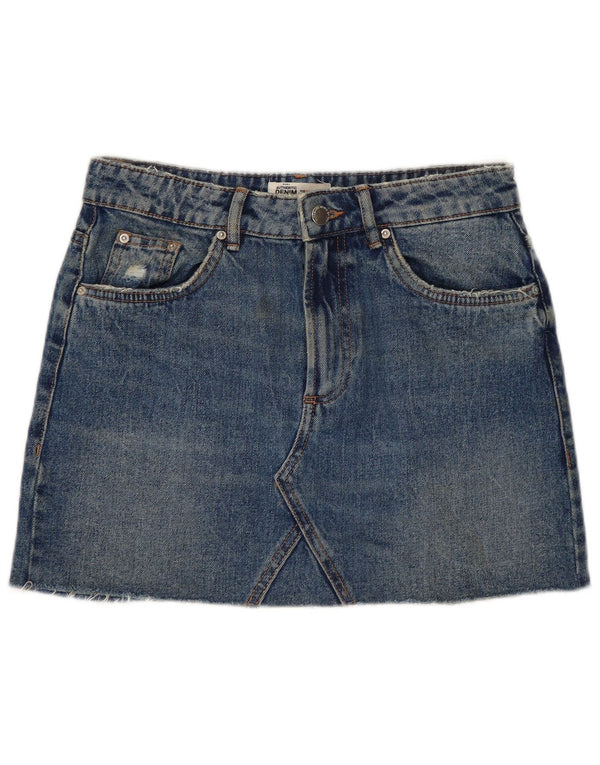 ZARA Womens Mini Denim Skirt Small W26  Blue Cotton