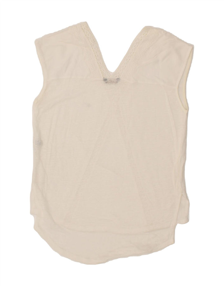 MASSIMO DUTTI Womens Oversized Sleeveless Blouse Top UK 6 XS White Vintage Massimo Dutti and Second-Hand Massimo Dutti from Messina Hembry 