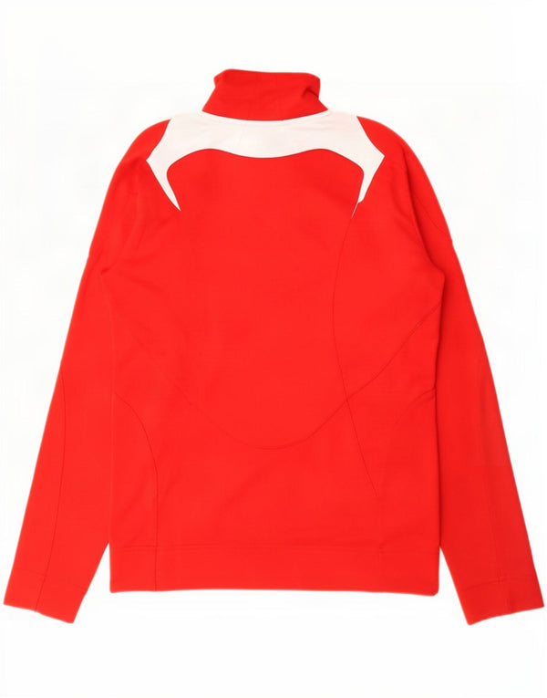 Adidas Womens Tracksuit Top Jacket UK 10 Small Red Colourblock Polyester