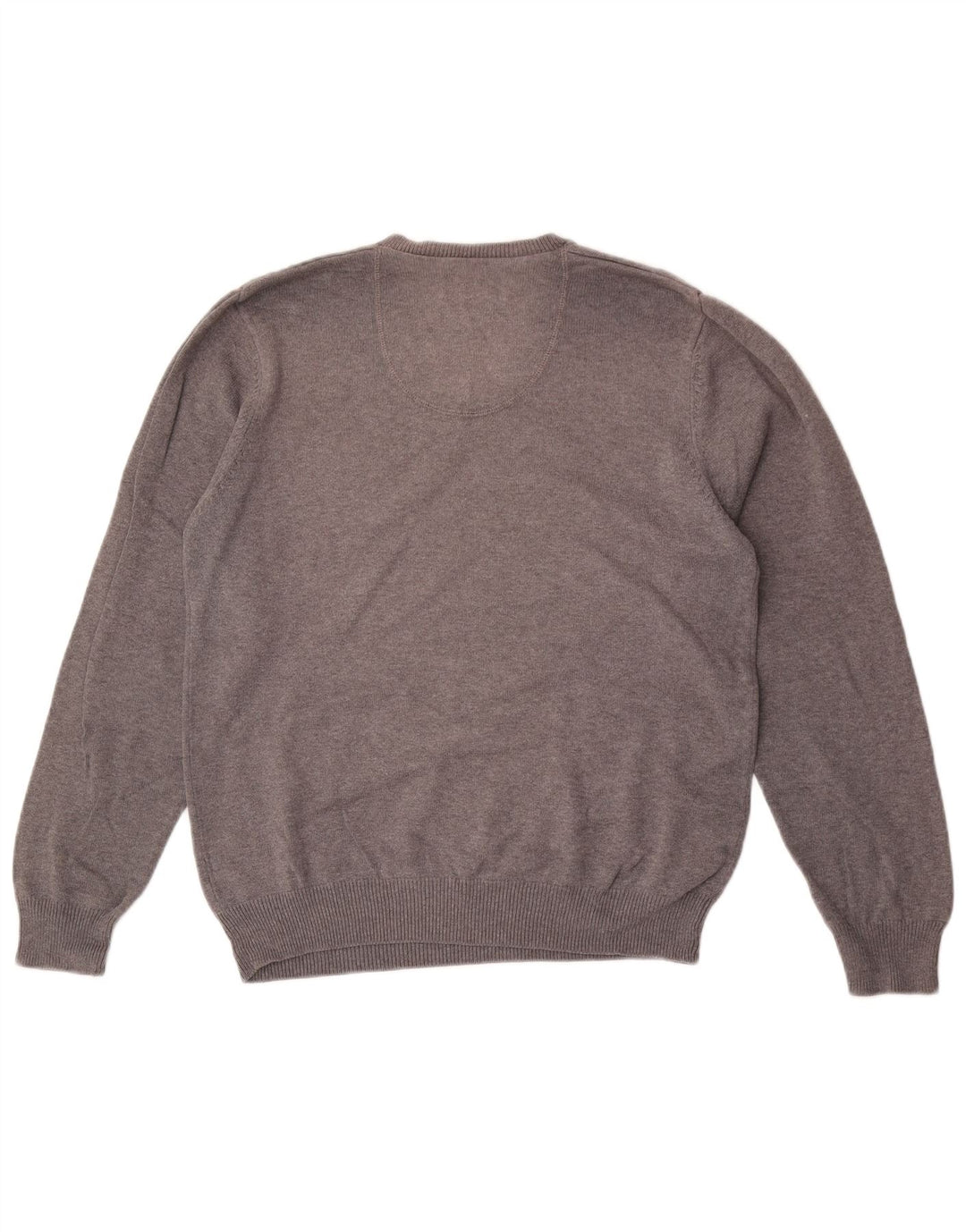 Marks & Spencer Mens Blue Harbour V-Neck Jumper Sweater Medium Grey Cotton