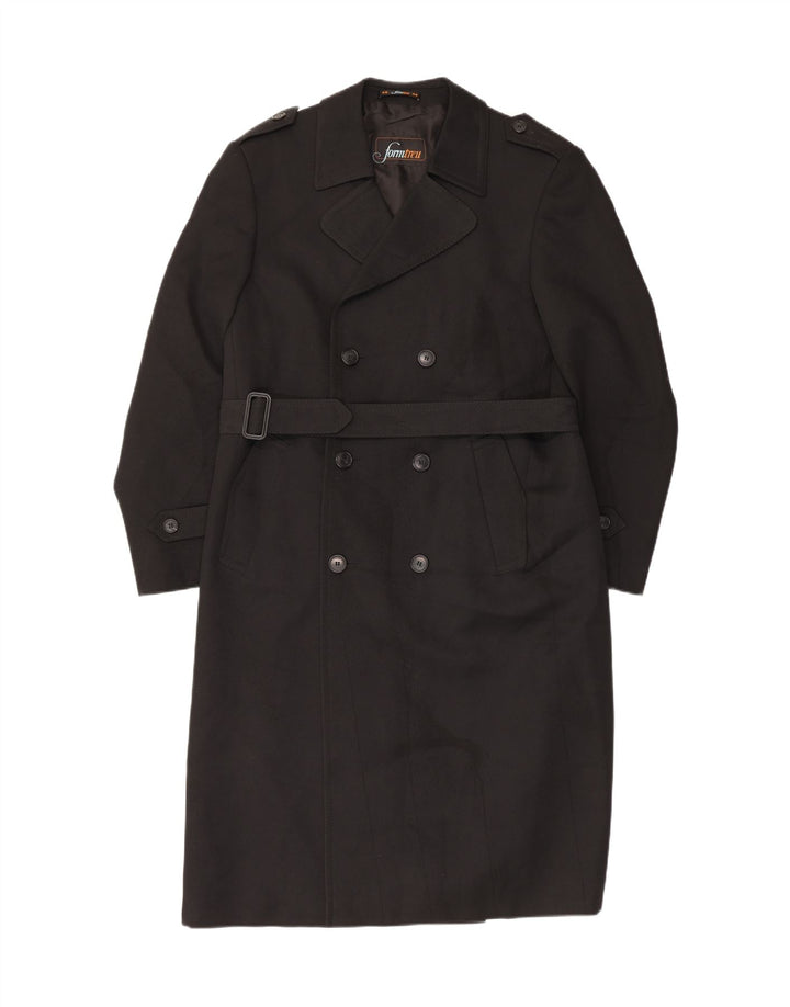 FORMTREU Mens Trench Coat EU 46 Small Black Polyester