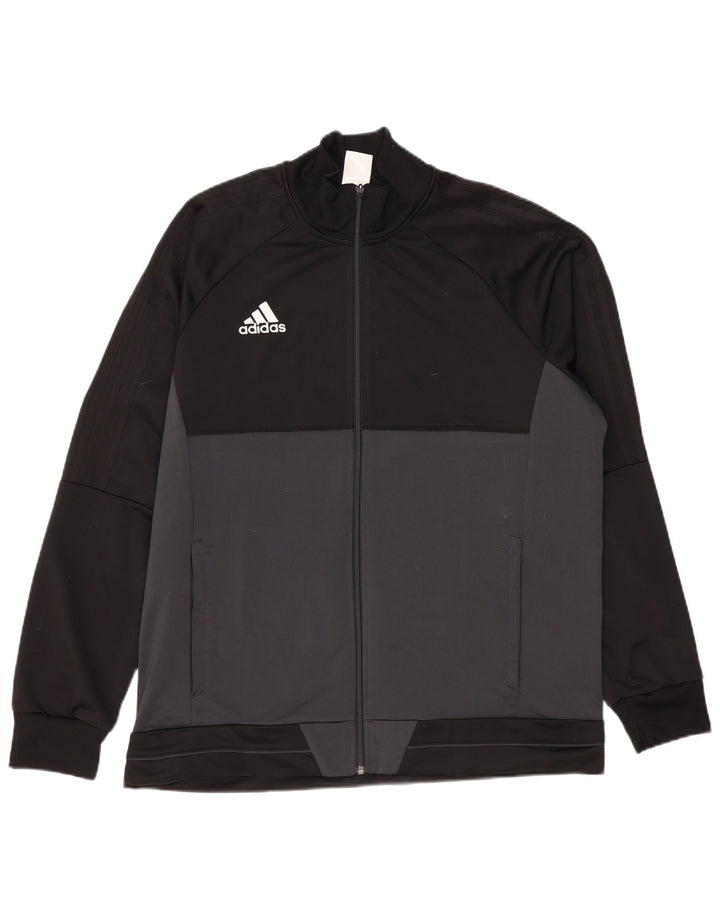 Adidas Mens Tracksuit Top Jacket XL Grey Colourblock Polyester