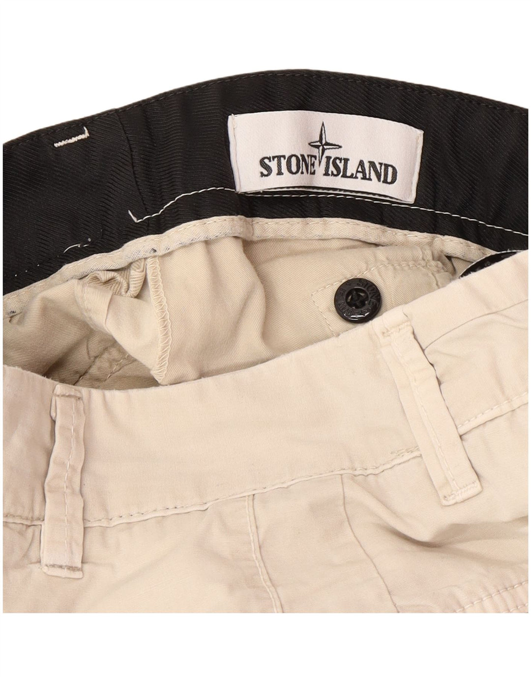 STONE ISLAND Mens Slim Cargo Trousers W29 L29 Beige Cotton