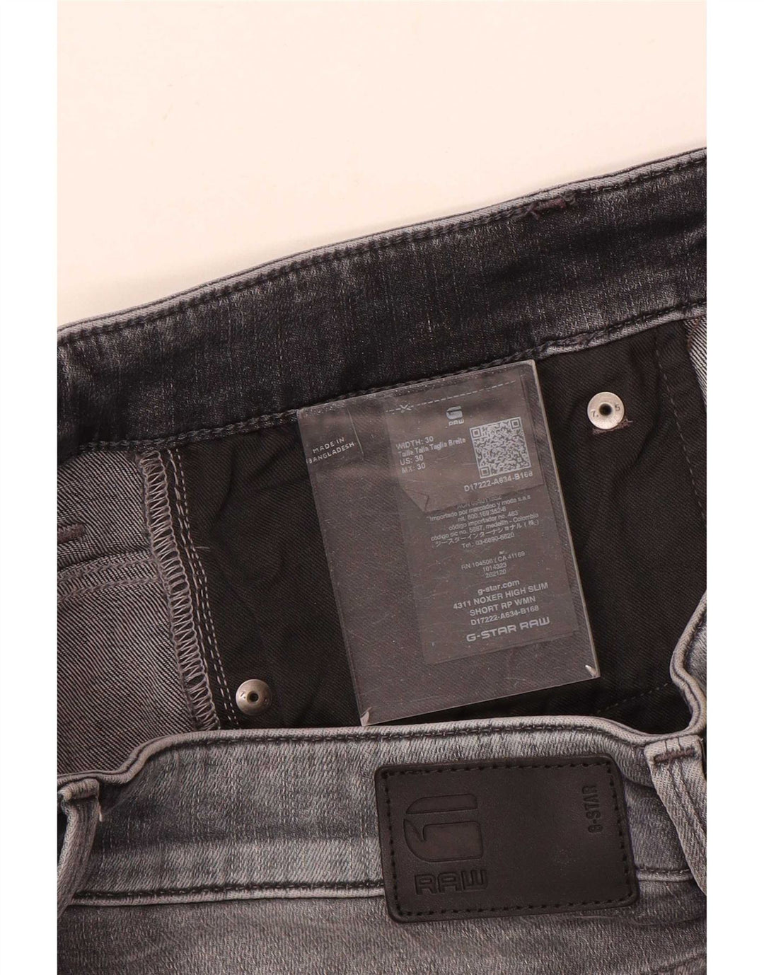 G-Star Mens Slim Denim Shorts W30 Medium Grey