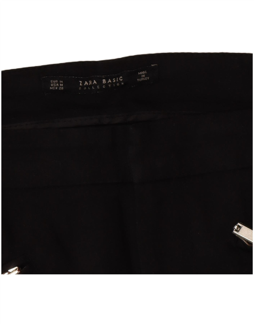 Zara Womens Slim Casual Trousers Medium W28 L28 Black
