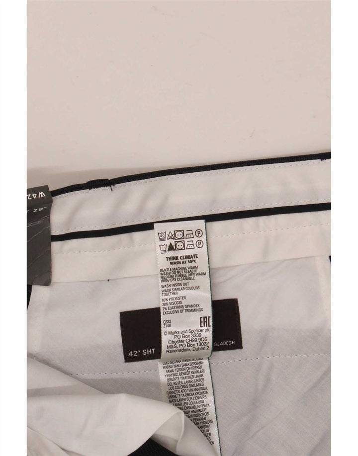 Marks & Spencer Mens Chino Trousers W42 L29 Navy Blue Polyester