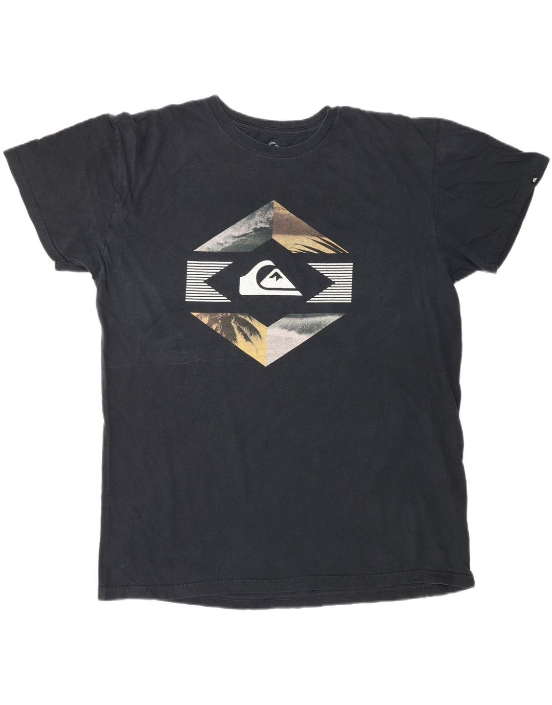 QUIKSILVER Mens Regular Fit Graphic T-Shirt Top Large Black