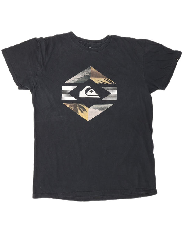 QUIKSILVER Mens Regular Fit Graphic T-Shirt Top Large Black