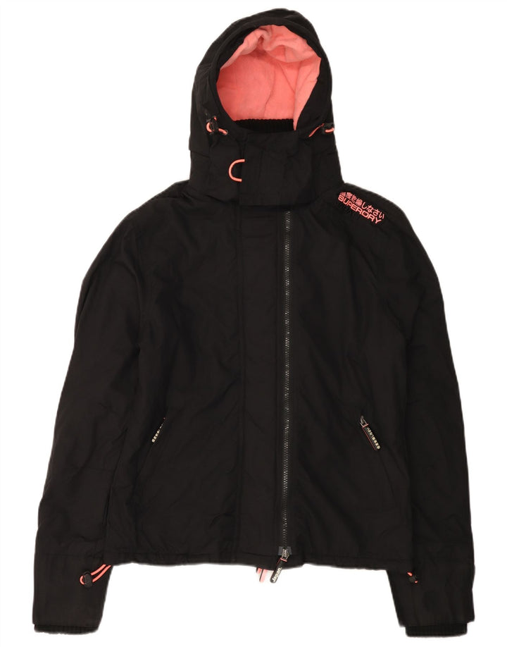 Superdry Womens The Windcheater Windbreaker Jacket UK 14 Medium Black