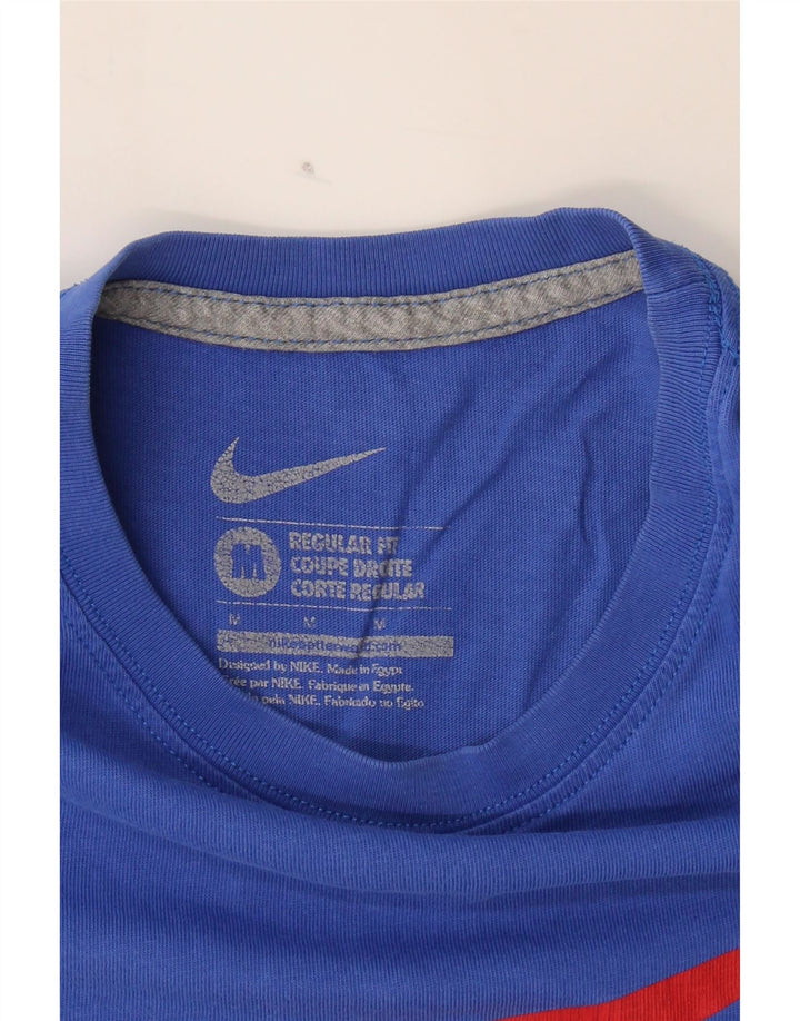 NIKE Mens Regular Fit Graphic T-Shirt Top Medium Blue Cotton Vintage Nike and Second-Hand Nike from Messina Hembry 
