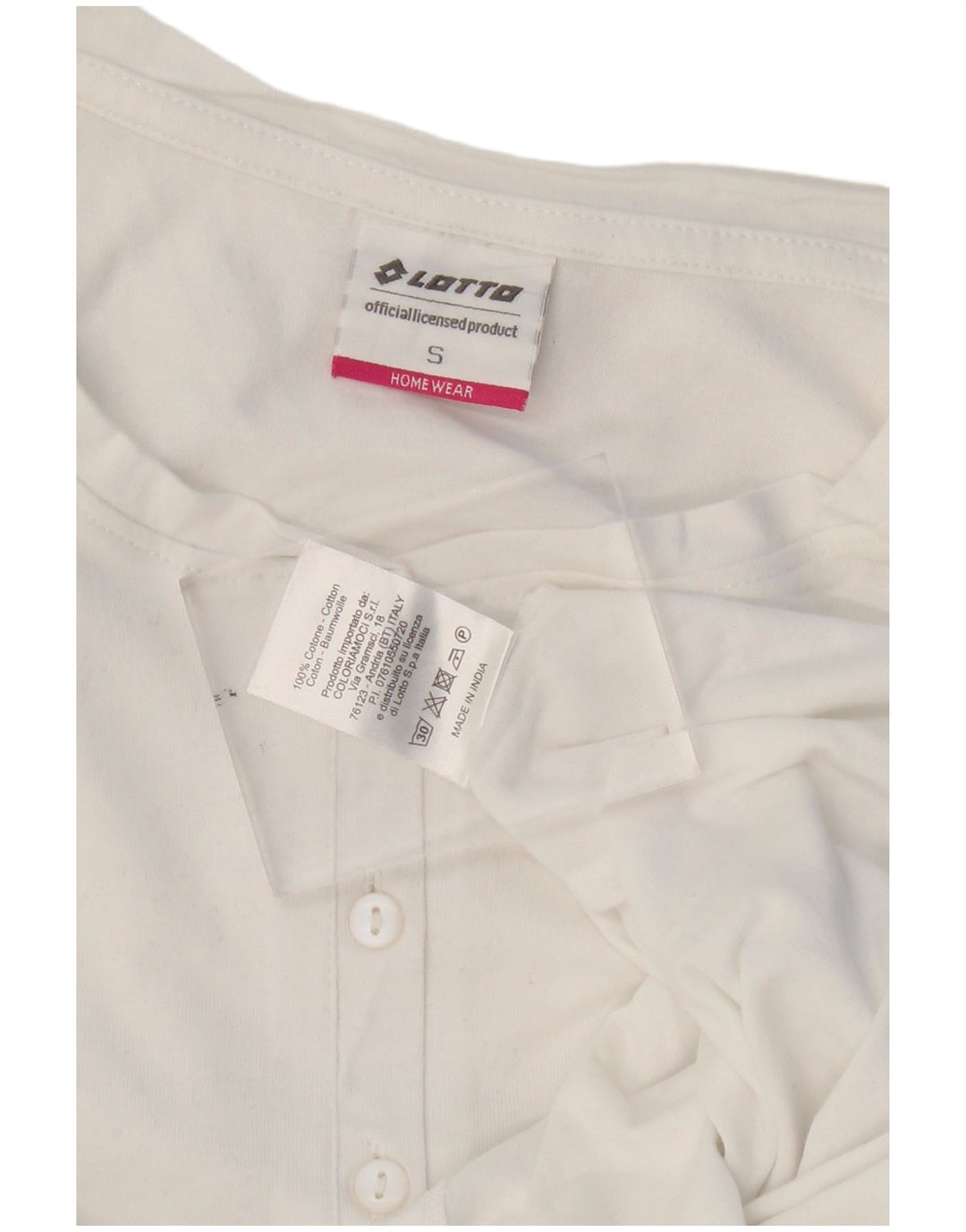 Lotto Womens Top Long Sleeve UK 10 Small White Cotton