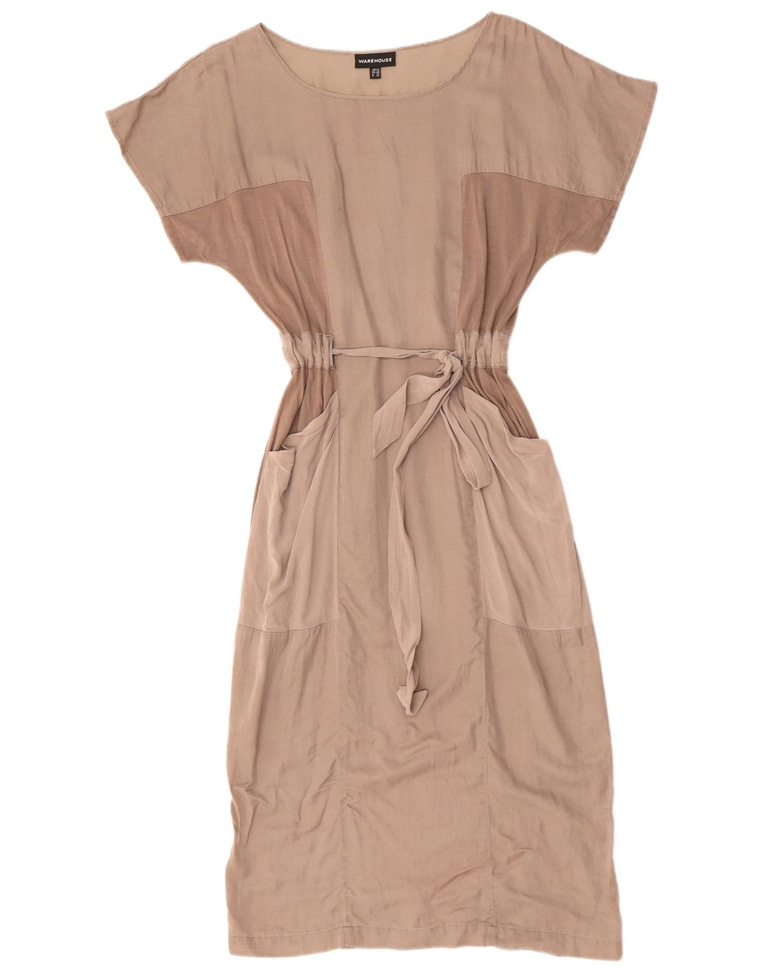 WAREHOUSE Womens Batwing Maxi Dress UK 12 Medium Grey Colourblock Cotton