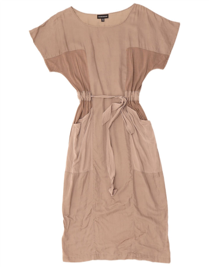 WAREHOUSE Womens Batwing Maxi Dress UK 12 Medium Grey Colourblock Cotton