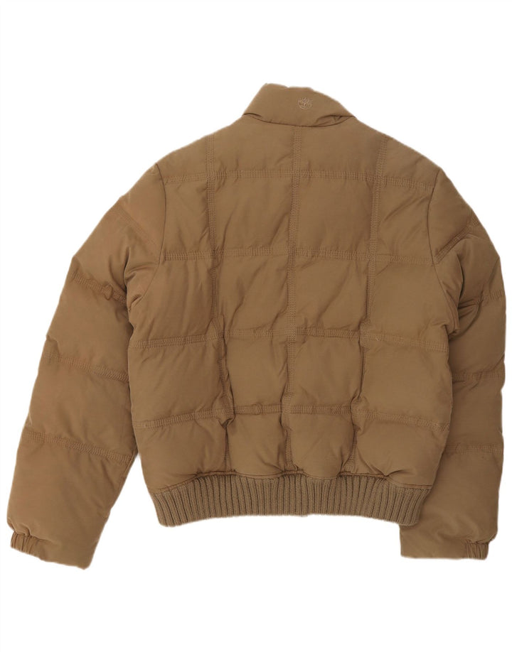 Timberland Womens Padded Jacket UK 12 Medium  Brown Cotton