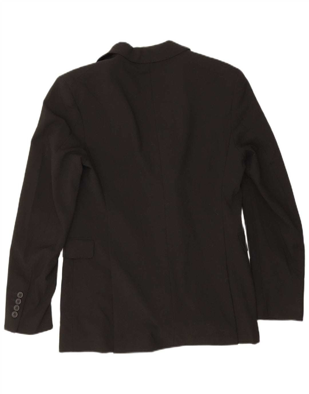 Zara Mens Double Breasted Blazer Jacket EU 46 Small Black Polyester