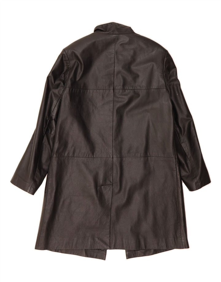 CLASSICS Womens Leather Coat UK 12 Medium Black Leather Vintage Classics and Second-Hand Classics from Messina Hembry 