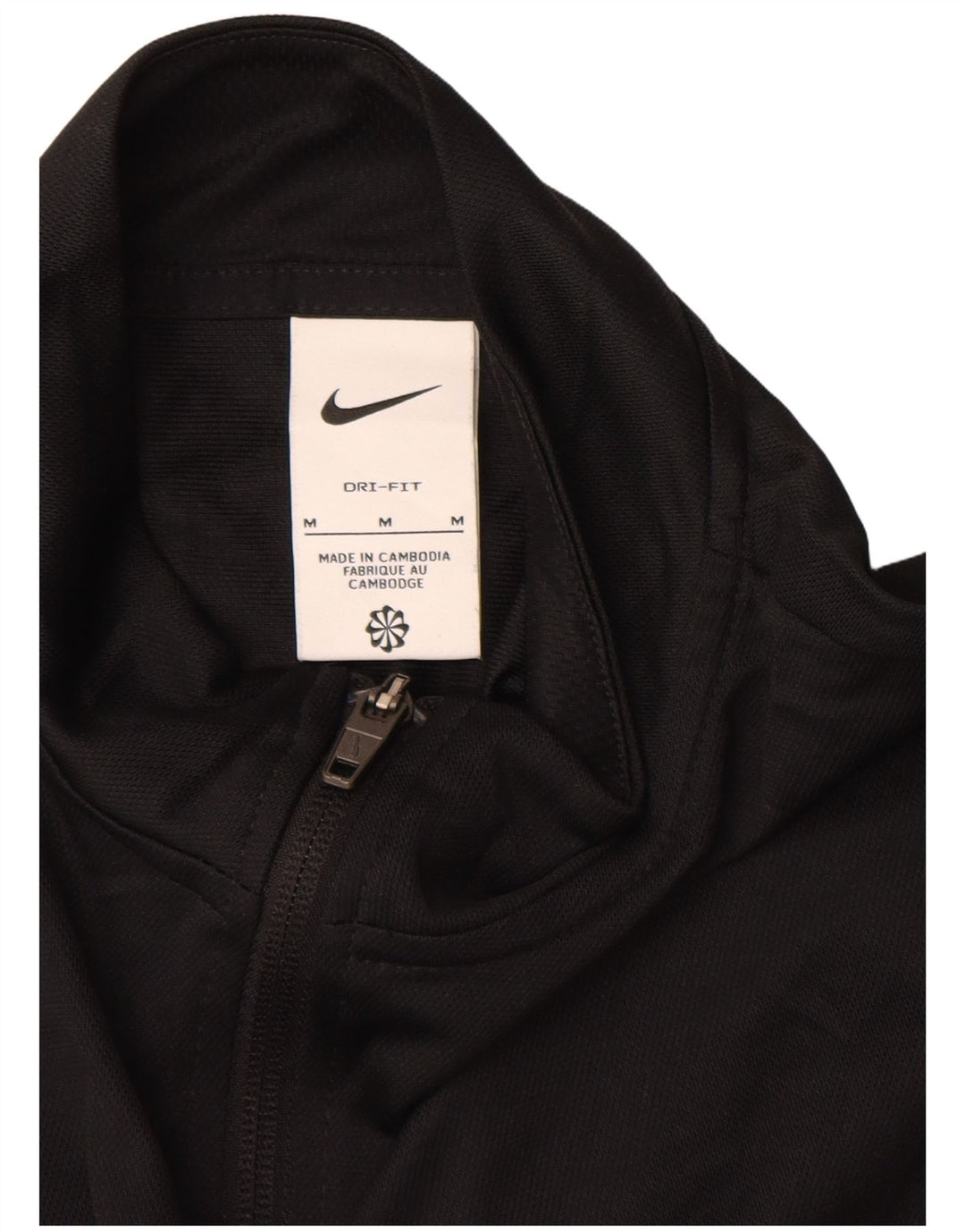 Nike Womens Dri Fit Tracksuit Top Jacket UK 14 Medium Black Polyester