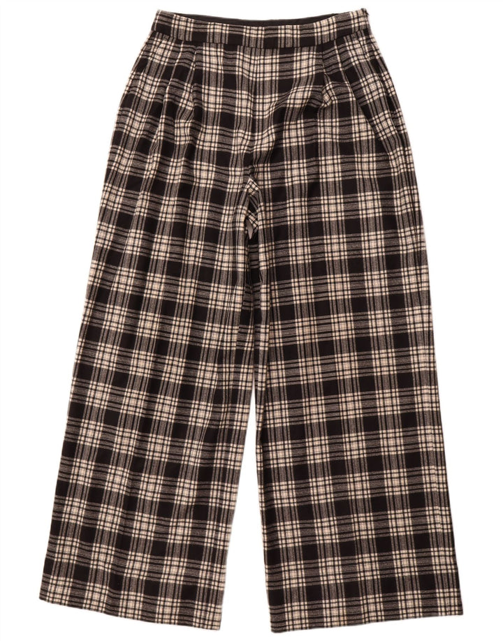 Massimo Dutti Womens Casual Trousers EU 42 Large W32 L30 Black Check