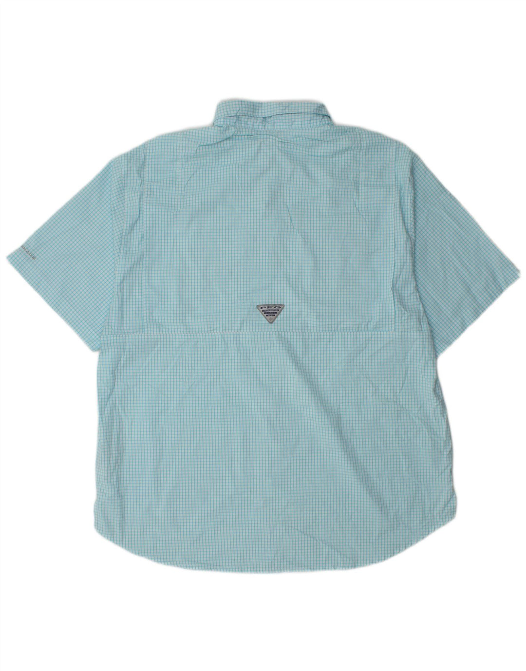 Columbia Mens Short Sleeve Shirt XL Blue Check Polyester
