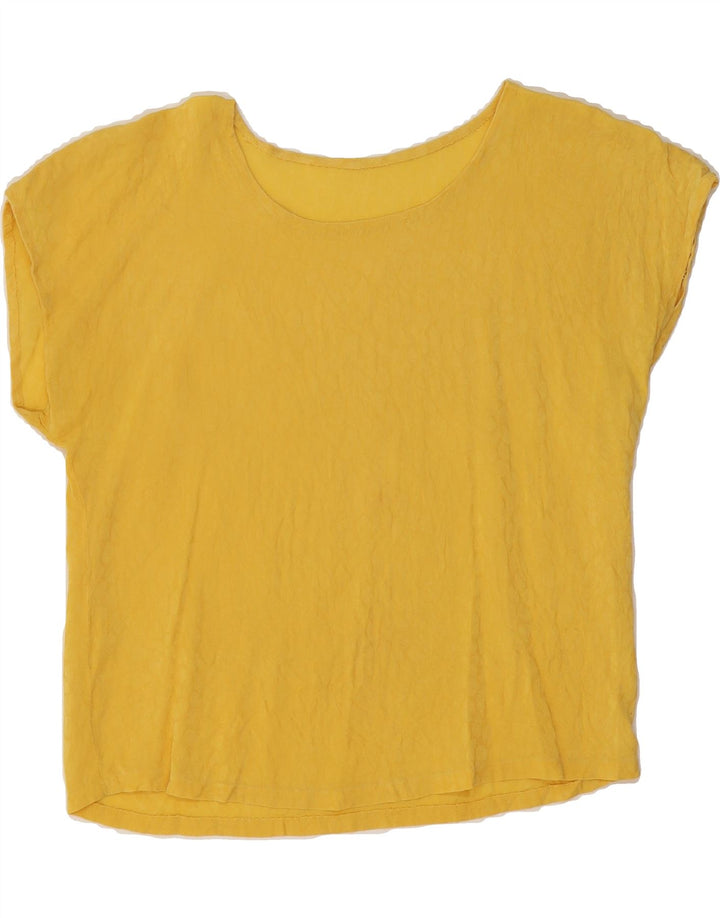 VINTAGE Womens Blouse Top UK 16 Large Yellow Vintage Vintage and Second-Hand Vintage from Messina Hembry 