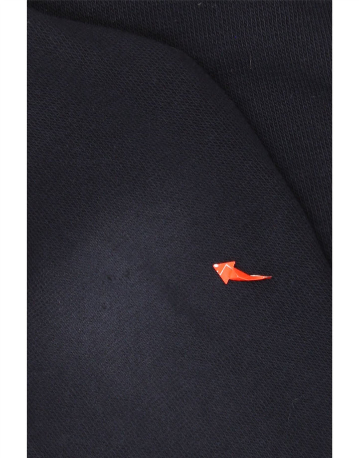 Animal Mens Button Neck Jumper Sweater Medium Navy Blue Polyester