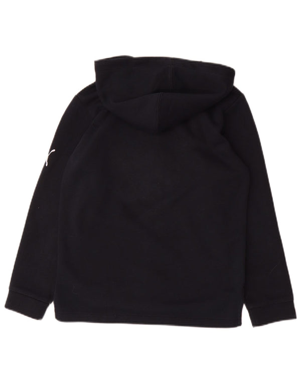 Puma Boys Graphic Zip Hoodie Sweater 9-10 Years Navy Blue Polyester